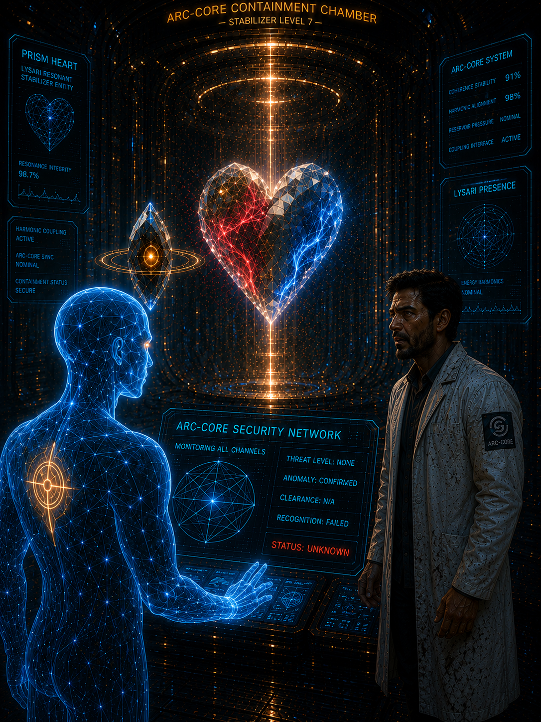 ORION supervisory intelligence avatar connected to ARC-CORE