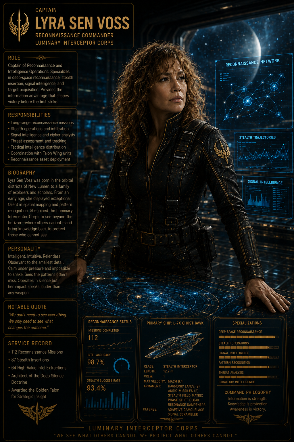 Captain Lyra Sen Voss character artwork