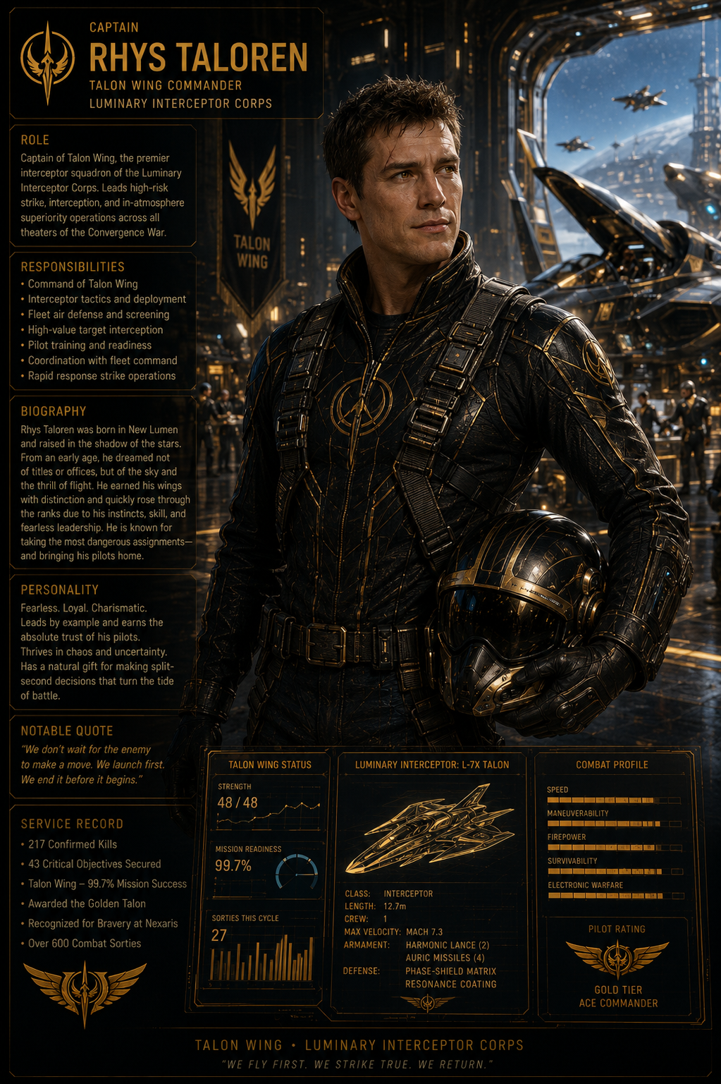 Captain Rhys Taloren character artwork