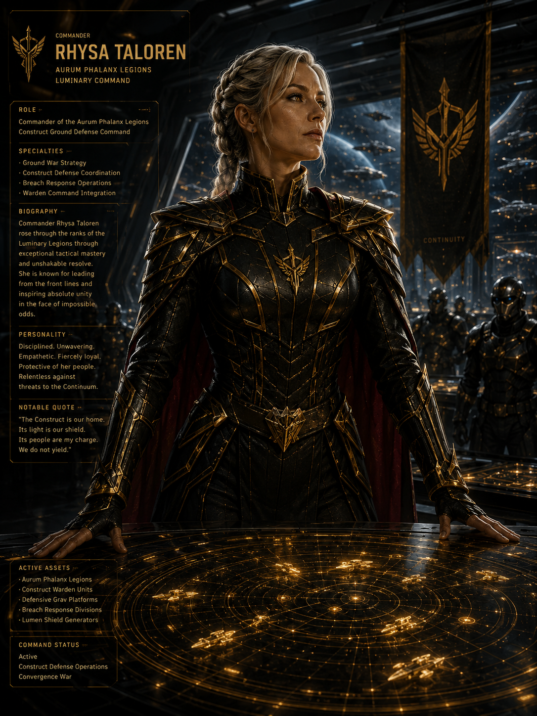 Commander Rhysa Taloren character artwork