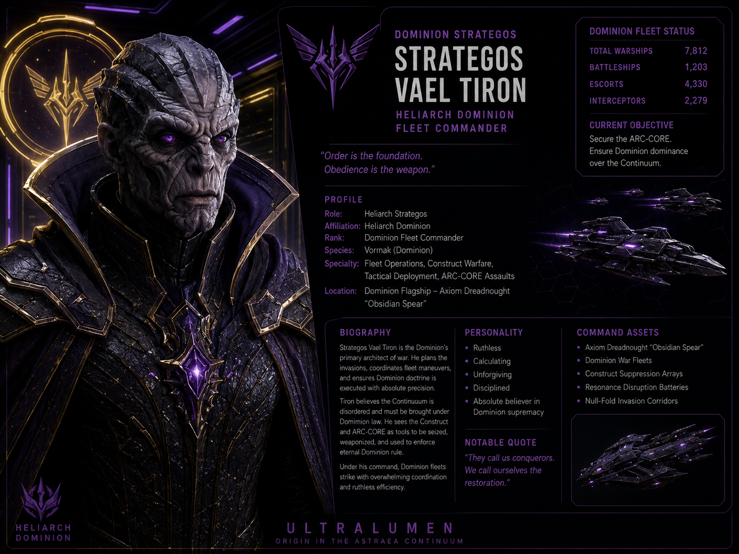 Strategos Vael Tiron Profile character artwork